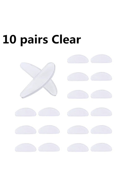 Choice وسادات أنف للنظارات بيضاء، 10 أزواج، 10/20 قطعة، وسادات أنف لاصقة من السيليكون، وسادات أنف شفافة غير قابلة للانزلاق
