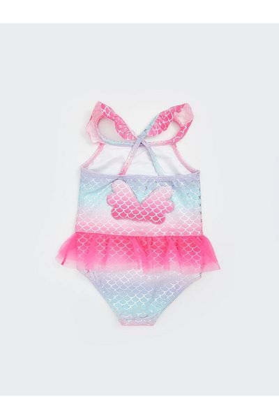 LC Waikiki New Season Patterned Tulle Girls' Swimsuit - S5Eh64Z1