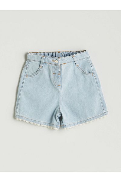 LC Waikiki Blue Basic Girl's Look Shorts
