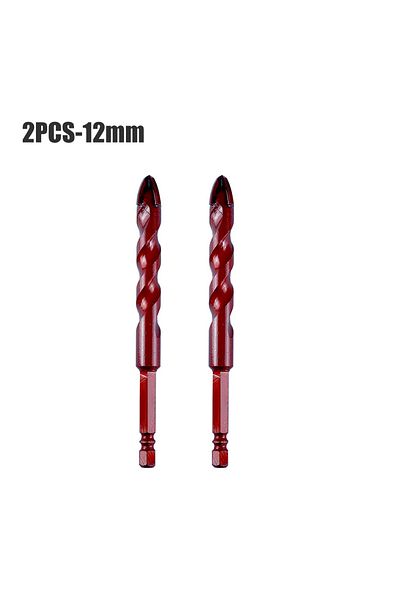 Choice 2pcs 12mm Cross Hex Drill Bit Set For Concrete Porcelain Tile Glass Metal Drill Bits Kit Tools Carbi