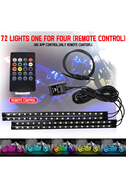 Choice3 72 مصباح LED للتحكم عن بعد، مناسب للدراجات النارية والسيارات، يوفر إض...