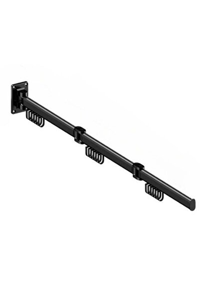 huitich حامل ملابس قابل للطي ثلاثي التركيب على الحائط باللون الأسود