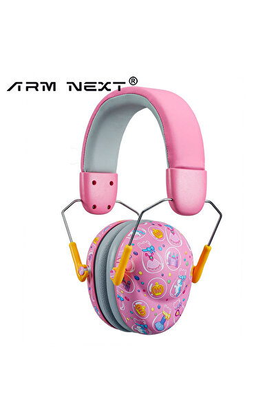 Choice سماعات أذن وردية مطورة للأطفال مزودة بحماية للأذن وإلغاء الضوضاء، مع ن...