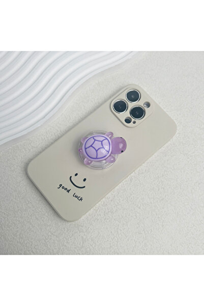 Choice Purple 1PC Glow-in-the-Dark Turtle Phone Holder Mini Resin Turtle Design Expandable Folding Stand No
