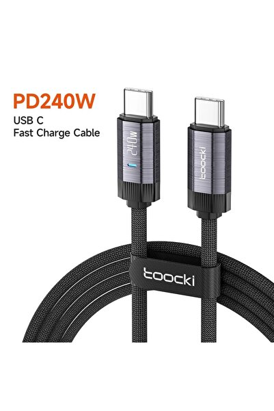 Toocki كابل Toocki 240 واط USB C إلى USB Type C 48 فولت 5 أمبير PD3.1 شحن فائ...