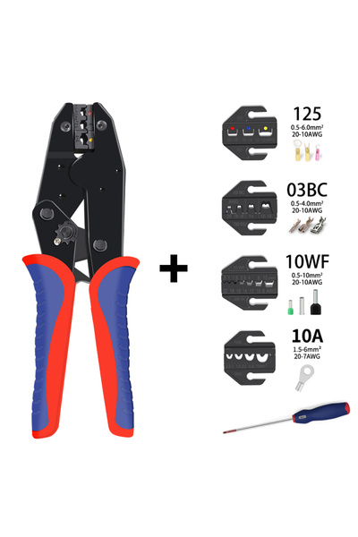 Choice3 طقم كماشة تجعيد أطراف معزولة مسبقًا بأربعة فكوك HS-30J، غطاء مشبك HS-...