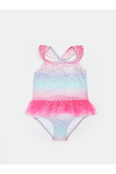 LC Waikiki New Season Patterned Tulle Girls' Swimsuit - S5Eh64Z1