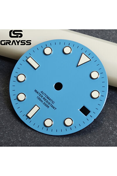 Choice علبة 28.5 مم لساعة SUB ذات اللون الأزرق الجليدي، ميناء أزرق مضيء لحركة...