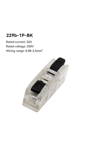 Choice 10PCS 229b-1P-BK 10PCS Quick Electrical Wire Connectors Universal Compact Splicing Terminal Blocks P