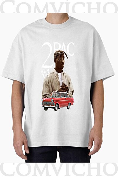 COMVİCHO تي شيرت مطبوع بتصميم توباك v12 للجنسين