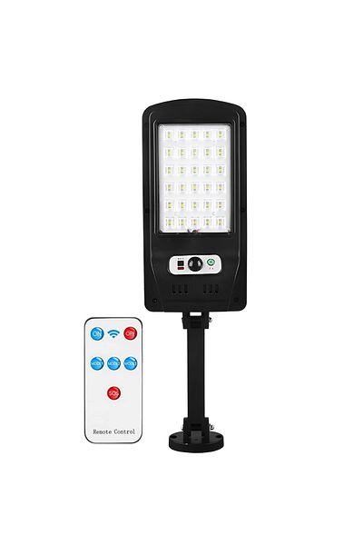 Teno Lampa Solara Stradala 30 LED-uri Teno®, protectie IP65, Waterproof, exterior, negru