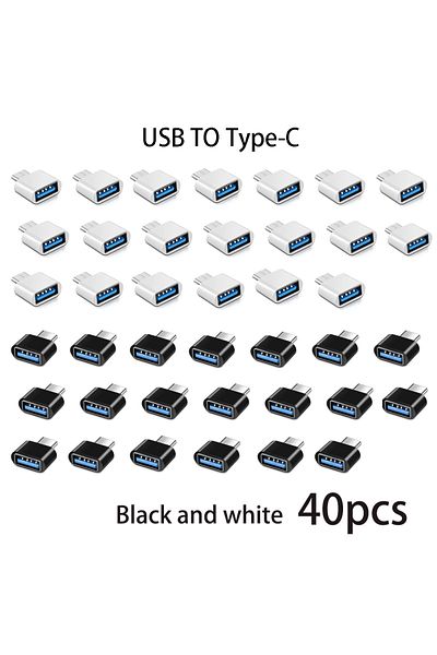 Choice Blackwhite 40 Pcs Mini Type-c To Usb Adapter 3.0 Usb-c Male Otg A Female Data Connector For Macboo