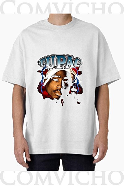 COMVİCHO تي شيرت مطبوع بتصميم توباك v11 للجنسين