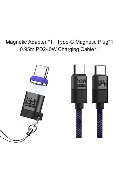Choice Adapter x1 Cable x1 240W Magnetic Right Angle USB C Male to USB C Female Adapter 90 Degree PD3.0 Fas