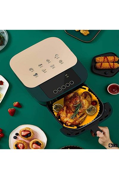 SIKS Silicone Protective Tray, For Air Fryer, Universal, 16 x 18 x 5 cm, Yellow
