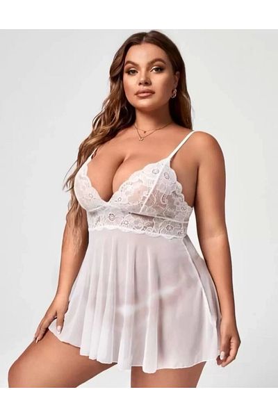 Fantazicity Διαφανές νυχτικό Plus Size