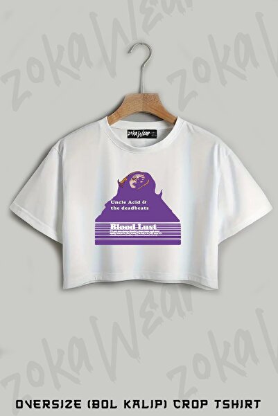ZOKAWEAR Uncle Acid Printed Oversize Crop T-Shirt