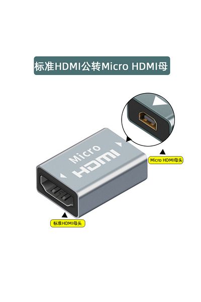 BSN HDMI(F) to Micro(F) 4K 60HZ Mini Micro HDMI-Compatible to adapter converter For Laptop Graphics Card