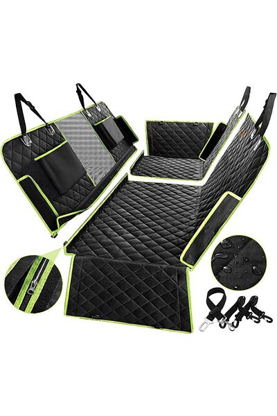 Choice Green Upgraded 6-in-1 Dog Car Seat Cover for Back Seat, 100% Waterproof Dog Car Hammock, Nonslip Dog