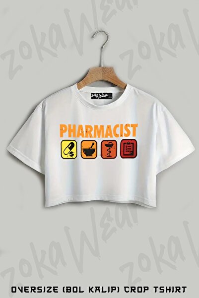 ZOKAWEAR تي شيرت مطبوع عليه صيدلي كبير الحجم