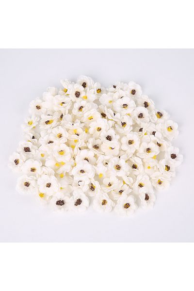 Choice 30PCS WHITE 3cm Multicolor Daisy Flower Heads Mini Silk Artificial Flowers for Wedding Home Decorati