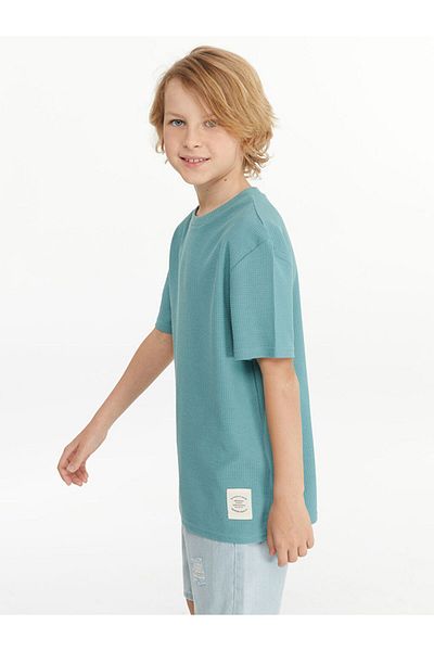 LC Waikiki Crew Neck Textured Boy's T-Shirt