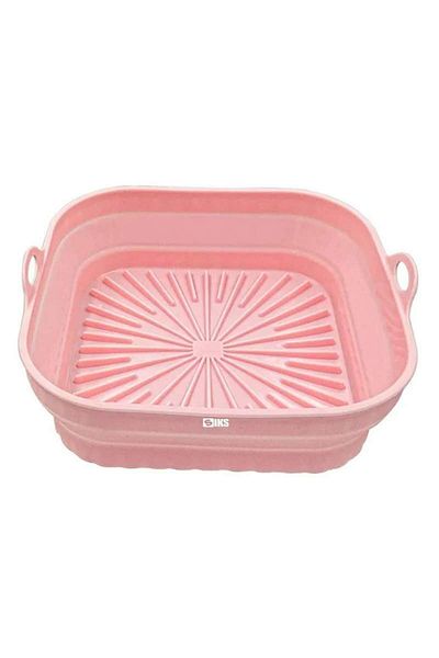SIKS Baking Tray, Foldable Design, Non-Stick, With Non-Slip Handles, Silicone, 20x21x6cm, Pink