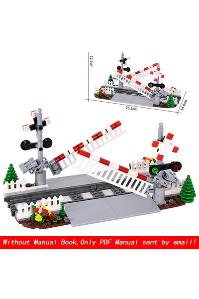 Choice Style 04 MOC Creative Expert City Train Traffic lights Railing Crossing Railway Express Bricks Build