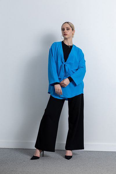 TUĞBA ERGÜL Women's Ayrobin Tie Front Tunic 1348