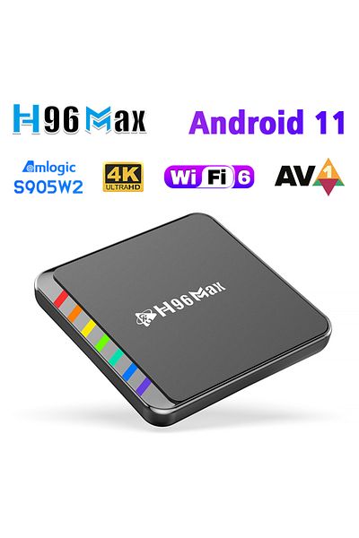 Choice EU Plug 2GB 16GB H96 Max W2 Smart TV Box Android 11 S905W2 4GB 32GB 64GB AV1 Quad Core WIFI6 4K Set