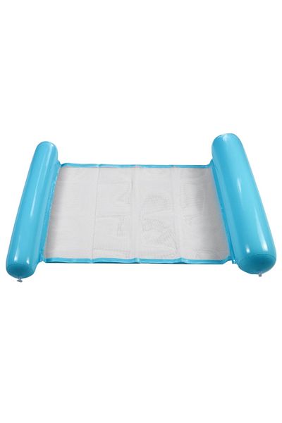 SIKS Inflatable Hammock For Pool, Large, With Net, Pvc Nylon, 110 X 80 Cm, Blue - White