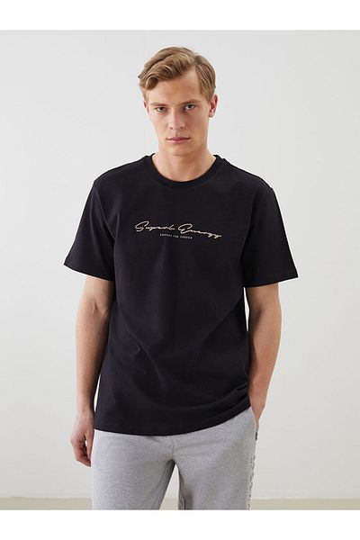 LC Waikiki New Season Crew Neck εμπριμέ χτενισμένο βαμβακερό ανδρικό Tisort - S5J841Z8