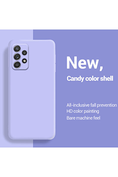 Choice جراب سيليكون سائل ناعم بلون بنفسجي فاتح A23 يدعم شبكات الجيل الرابع وا...