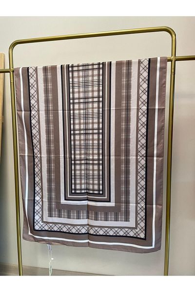 MENESSA Cotton Voile Delux Plaid Pattern Shawl