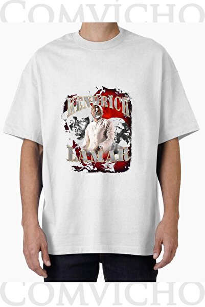COMVİCHO تي شيرت مطبوع بتصميم Kendrick v1 للجنسين