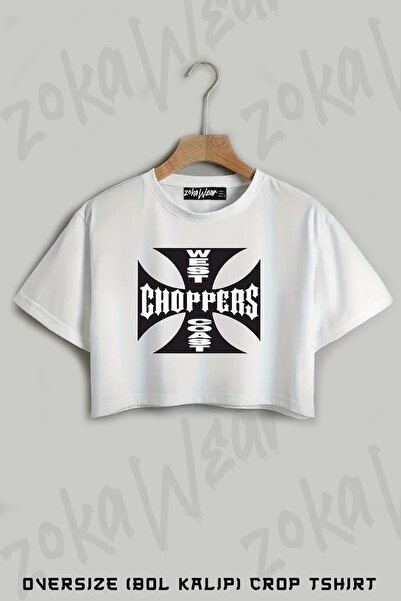 ZOKAWEAR Μπλουζάκι με στάμπα West Coast Choppers Oversize Crop