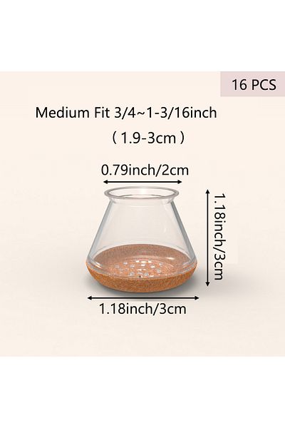 Choice Medium-16Pcs 4/16/32pcs 2024New Hardwood Floor Chair Leg Floor Protector Felt Furniture Pad Silicone