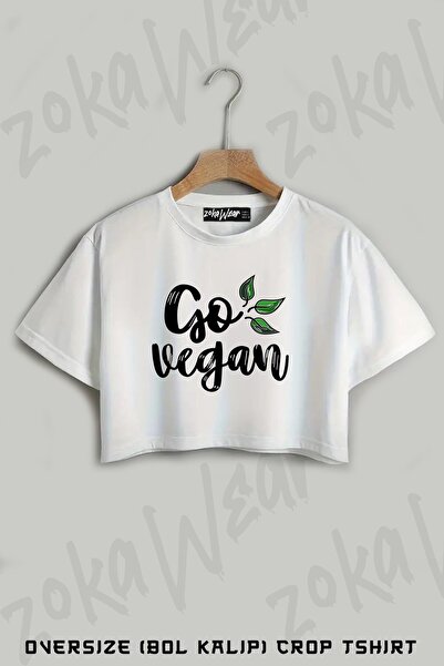 ZOKAWEAR Vegan Ol Go Vegan εμπριμέ μπλουζάκι μεγάλου μεγέθους