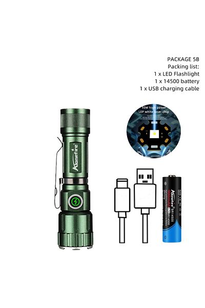 Choice 14500 changeable Zoom White Beam light Mini Flashlight Rechargeable Portable Pocket Magnet Torch Hom