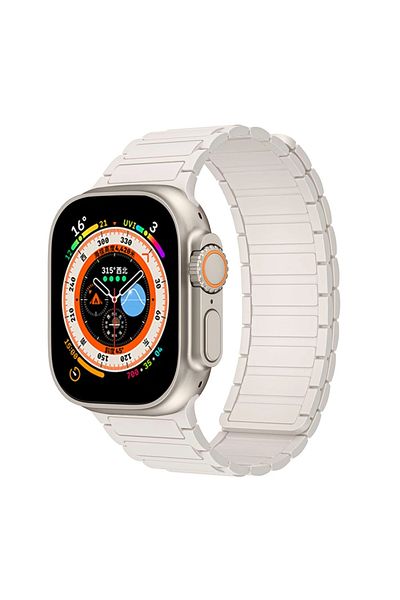 CAOWTAN 38mm 40mm 41mm Starlight color Magnetic Silicone Strap for Apple Watch Band Ultra 2 49mm 45mm 41mm B