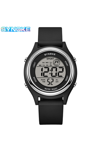 Choice ساعة SYNOKE سوداء ملونة للأطفال مزودة بسبعة أضواء رياضية رقمية للطلاب ...