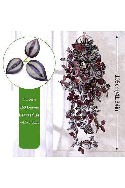Choice 1pc 105cm E 105cm Artificial Plants Vines Fake Green Leaf Ivy Plastic Wall Hanging Faux Scindapsus C
