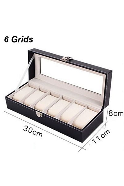 Choice Beige 6 Positions DELESYS 2/3/4/5/6/8/10/12 Slots PU Leather Watch Box Traditional Style Watch Stora