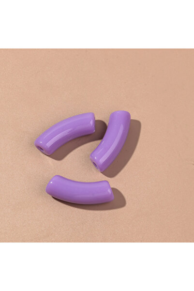 Choice20 11x35mm purple 20pcs/lot Acrylic 11MM Bamboo Tube Beads Solid Color ...
