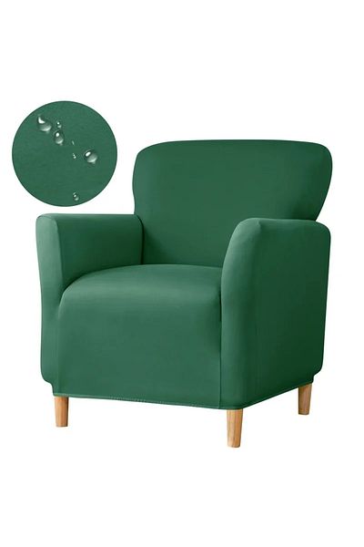 Choice Green Sofa Cover Stretch Spandex Tub Chair Cover Water Repellent Elastic Club Sofa Covers Solid Colo