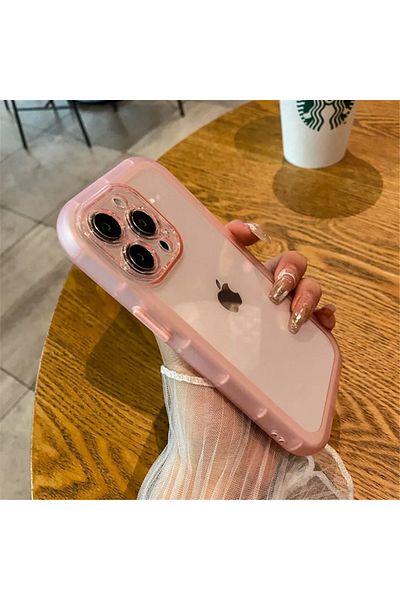 Choice for iphone11(6.1") pink hockproof Silicone Bumper Clear Phone Case For iPhone 14 13 12 11 Pro Max X
