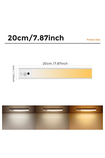 Choice USB charge 20cm 1PC 40CM Hand/Body Sweeping Motion Sensor Cabinet Induction Light, Three Colors Mode