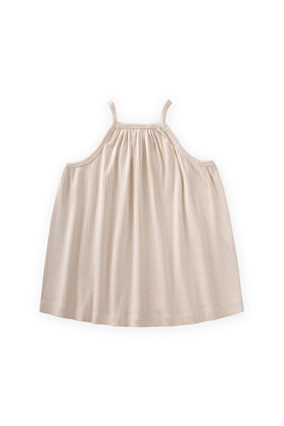 Cigit Strap Dress 1-7 Years a Beige