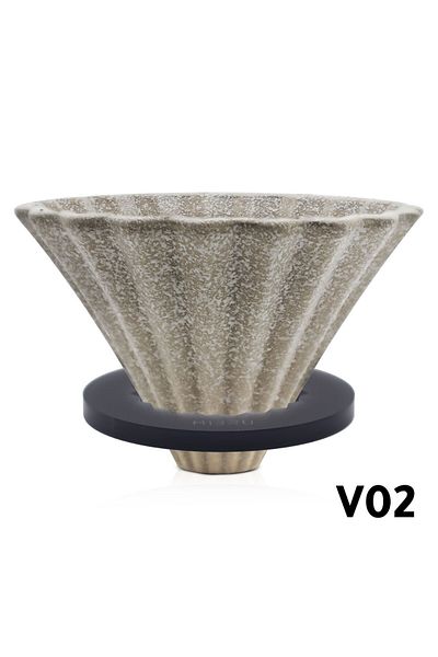 MIBRU COFFEE CIRAMIC DRIPPER ZIGZAG V02 1-4 CUPS Acrylic base