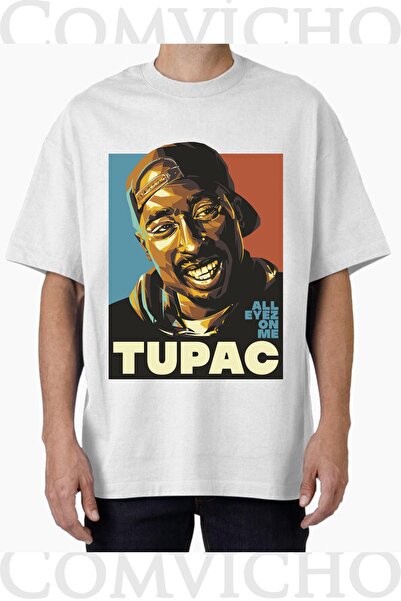 COMVİCHO تي شيرت مطبوع بتصميم توباك v2 للجنسين